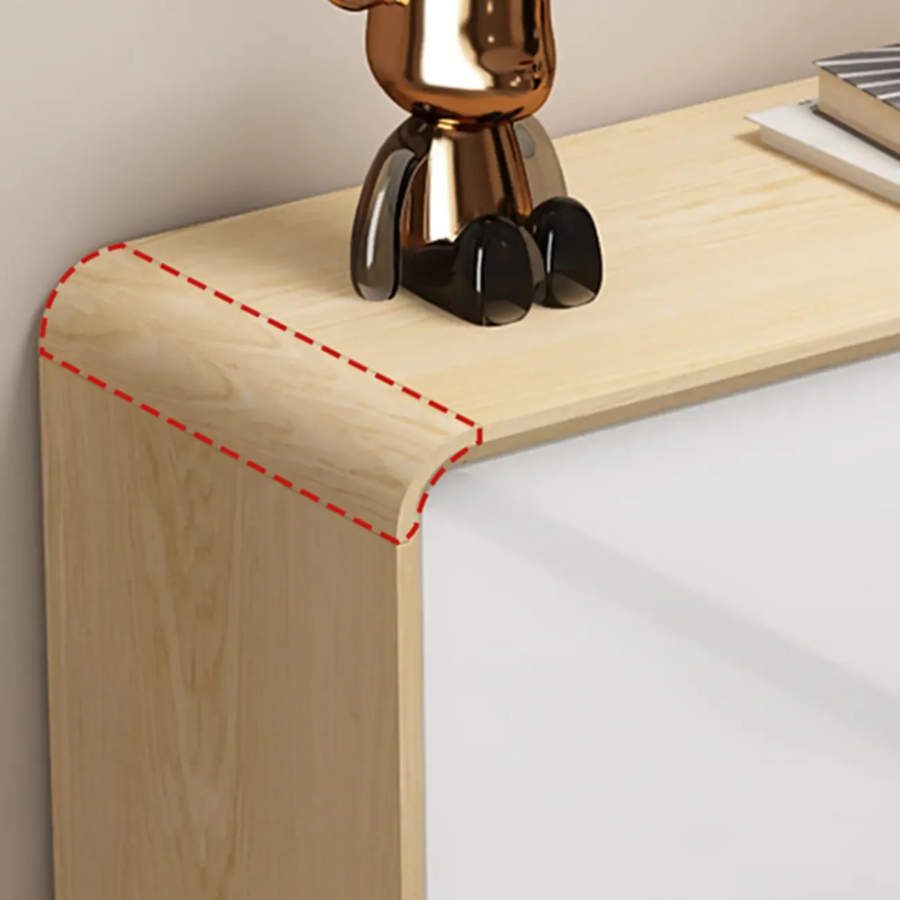 Natural Solid Wood Shoe Cabinet for Entryway Image - 14