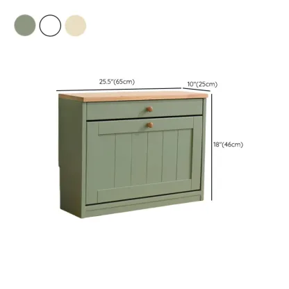 Entryway White/ Tawny Wooden Wall-Mounted Shoe Cabinet #size