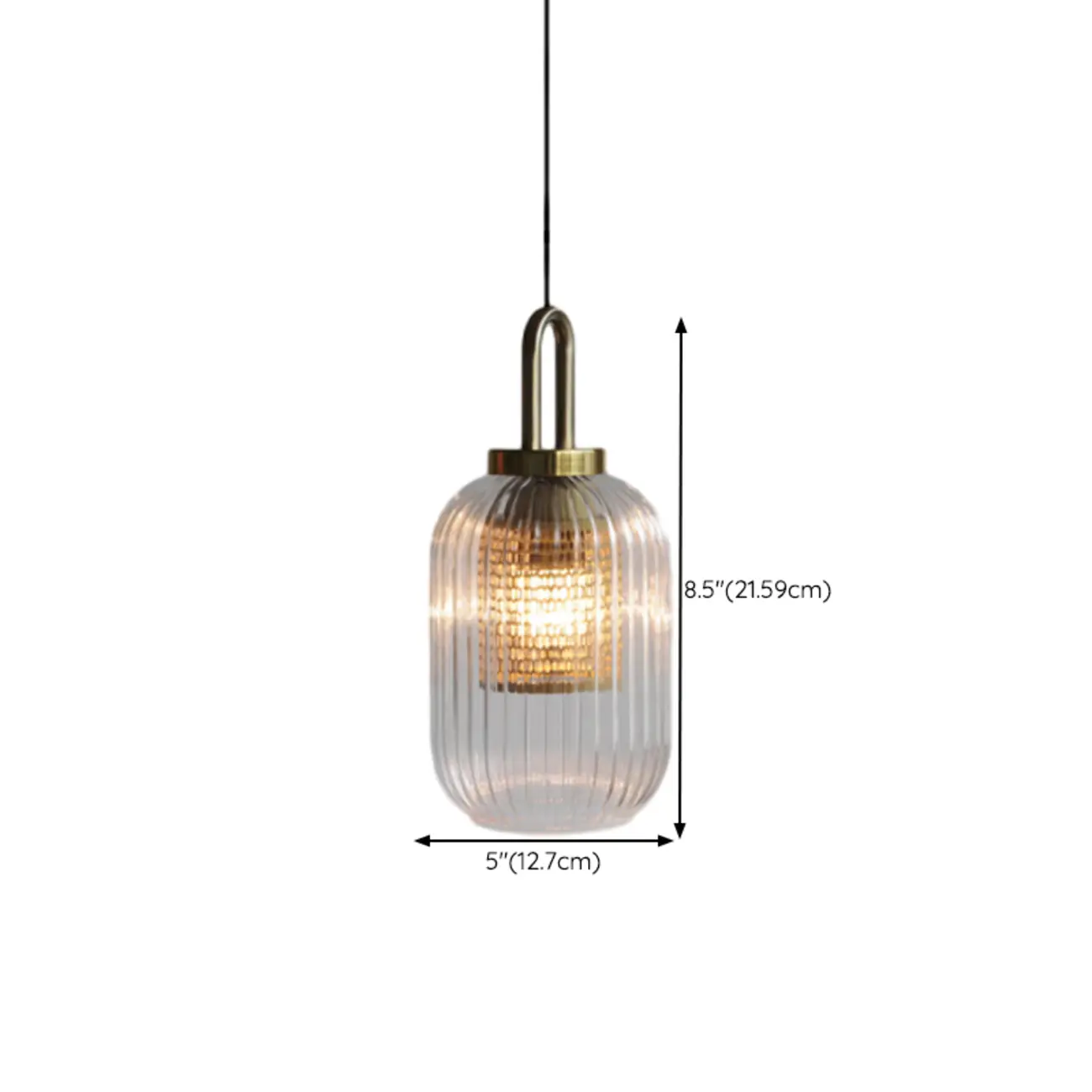 Modern Clear Glass LED Kitchen Pendant Light #size