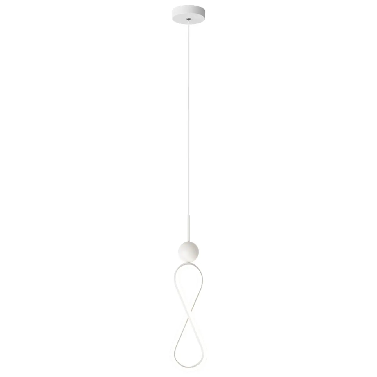 Minimalist White Metal LED Pendant Light Hanging Lamp Image - 5 | homeyfad