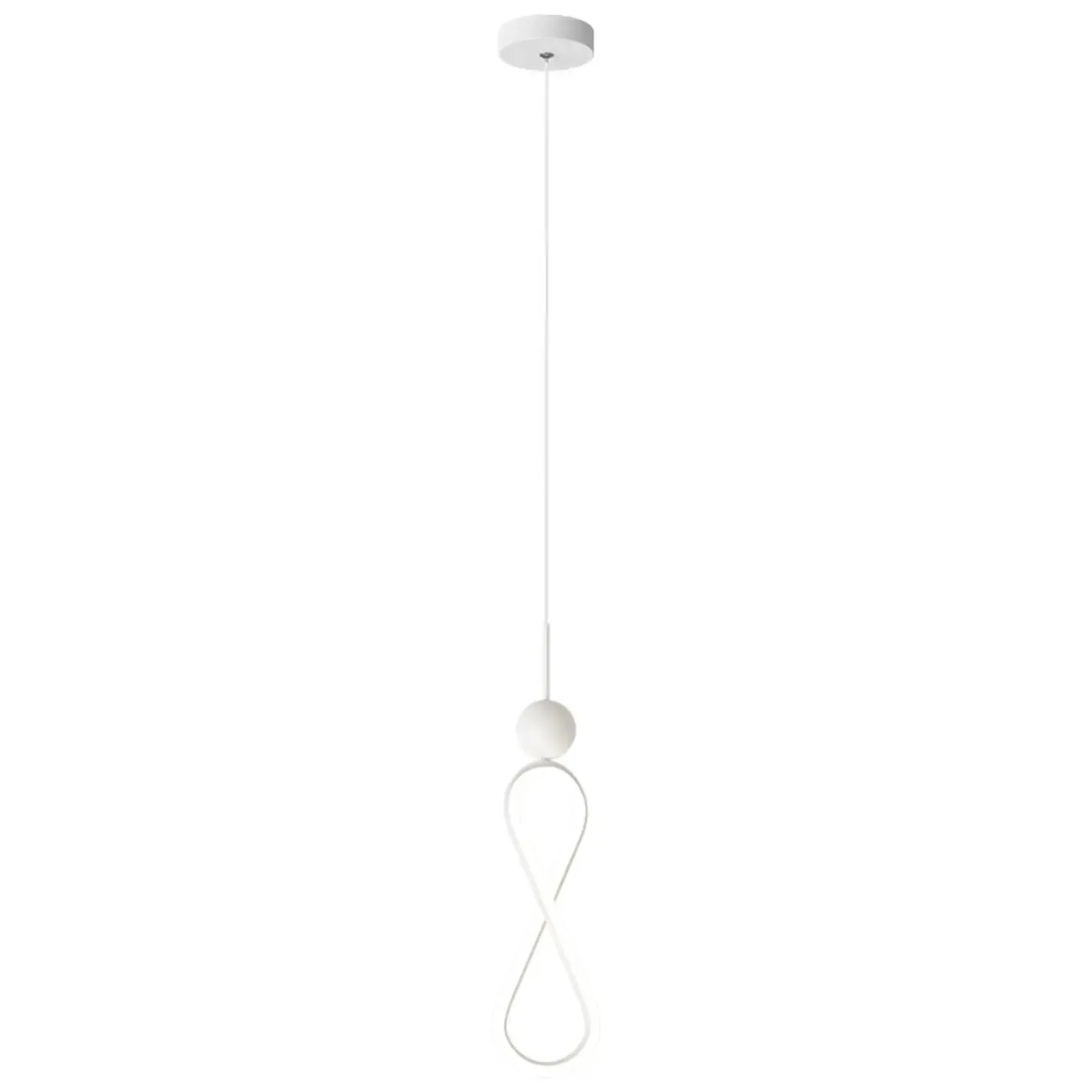 Minimalist White Metal LED Pendant Light Hanging Lamp Image - 5