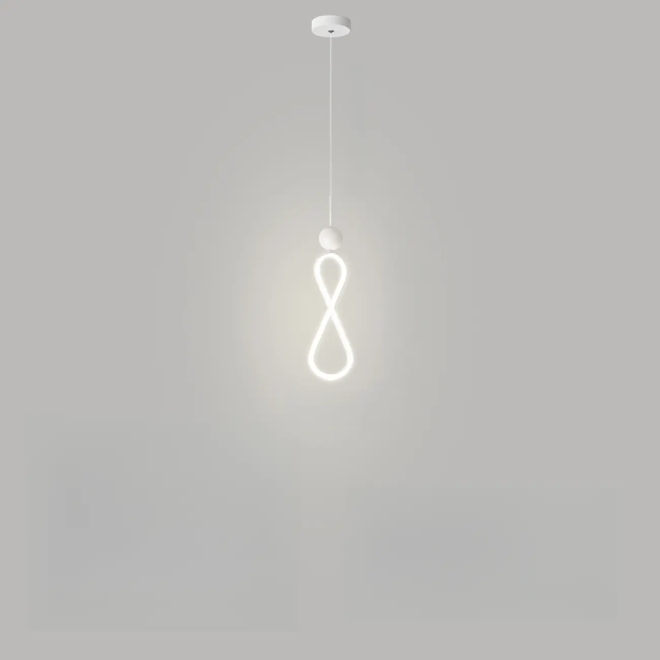 Minimalist White Metal LED Pendant Light Hanging Lamp Image - 6 | homeyfad