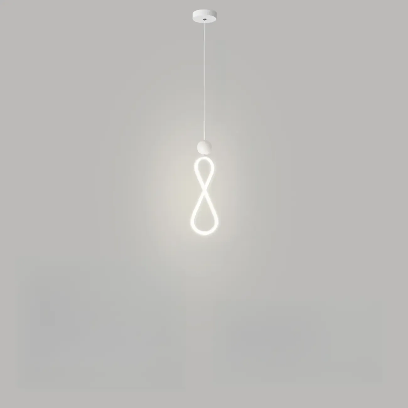 Minimalist White Metal LED Pendant Light Hanging Lamp Image - 6