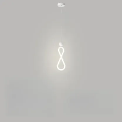 Minimalist White Metal LED Pendant Light Hanging Lamp Image - 6