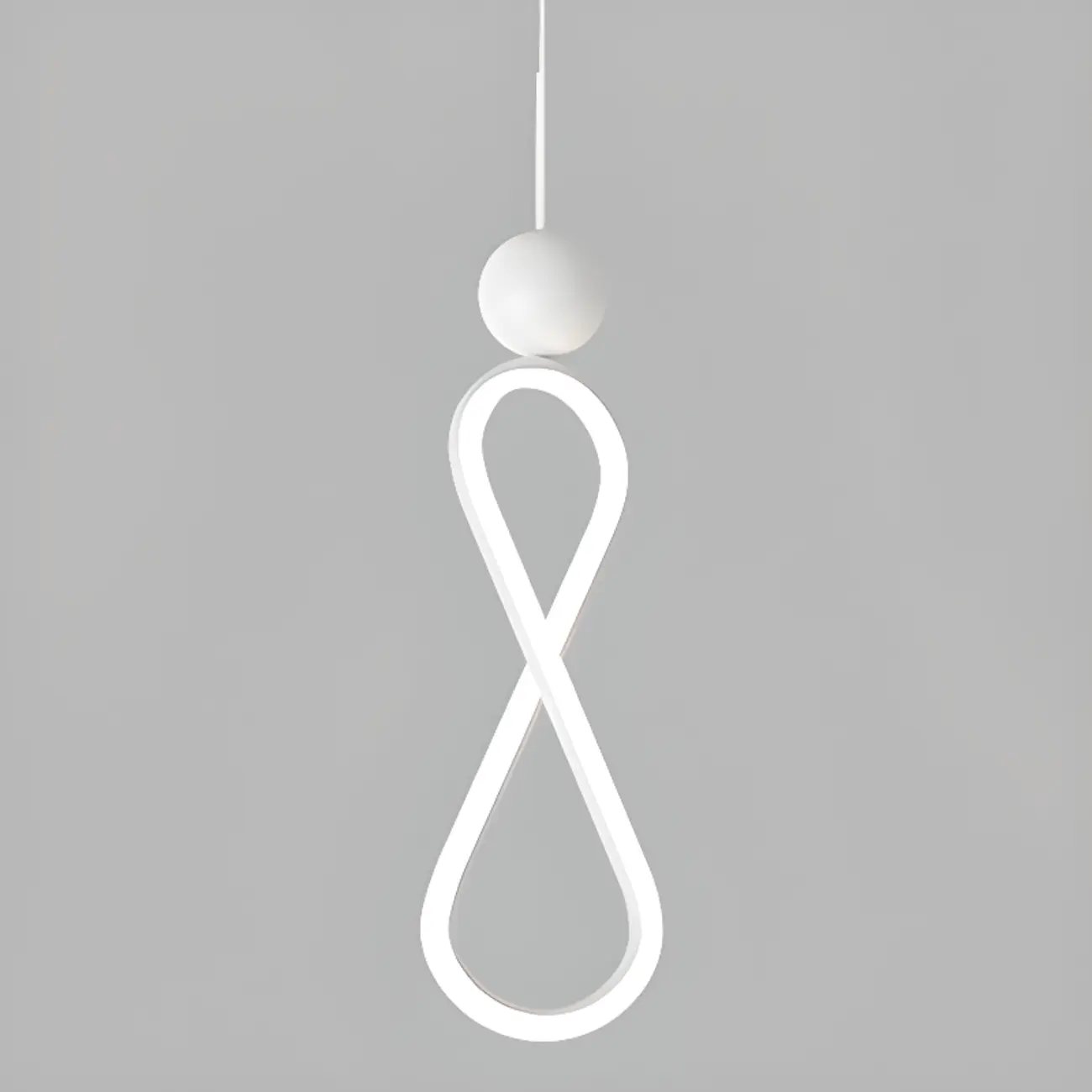 Minimalist White Metal LED Pendant Light Hanging Lamp Image - 7 | homeyfad