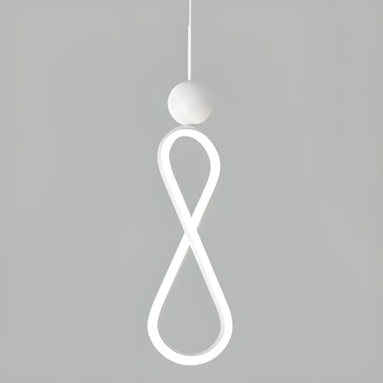 Minimalist White Metal LED Pendant Light Hanging Lamp Image - 7