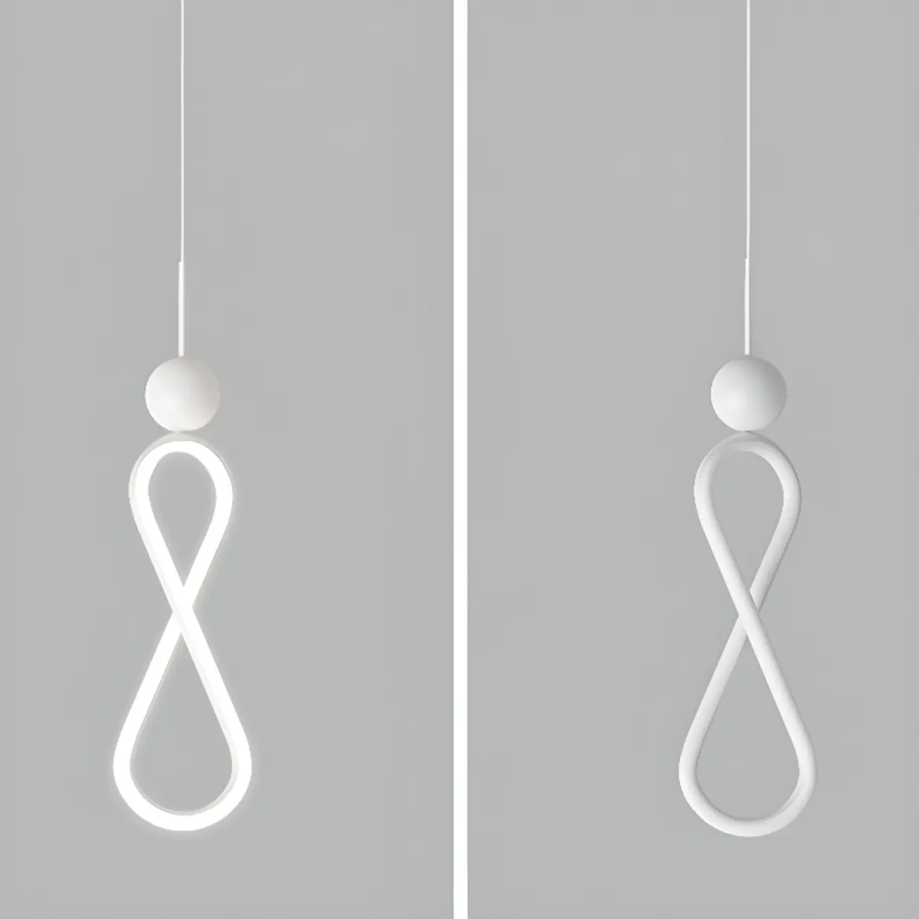 Minimalist White Metal LED Pendant Light Hanging Lamp Image - 8 | homeyfad