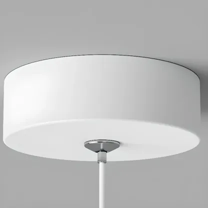 Minimalist White Metal LED Pendant Light Hanging Lamp Image - 9