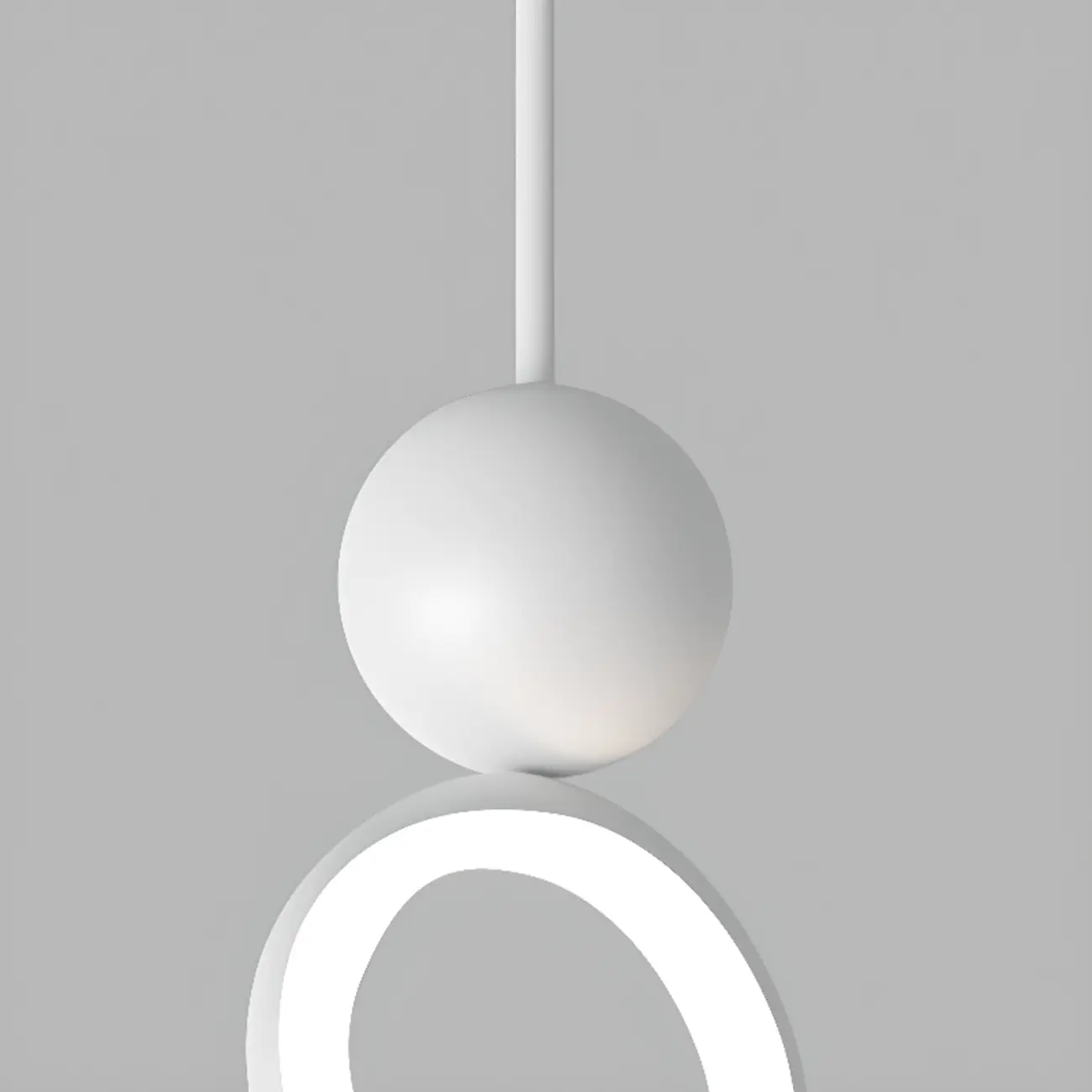 Minimalist White Metal LED Pendant Light Hanging Lamp Image - 10 | homeyfad