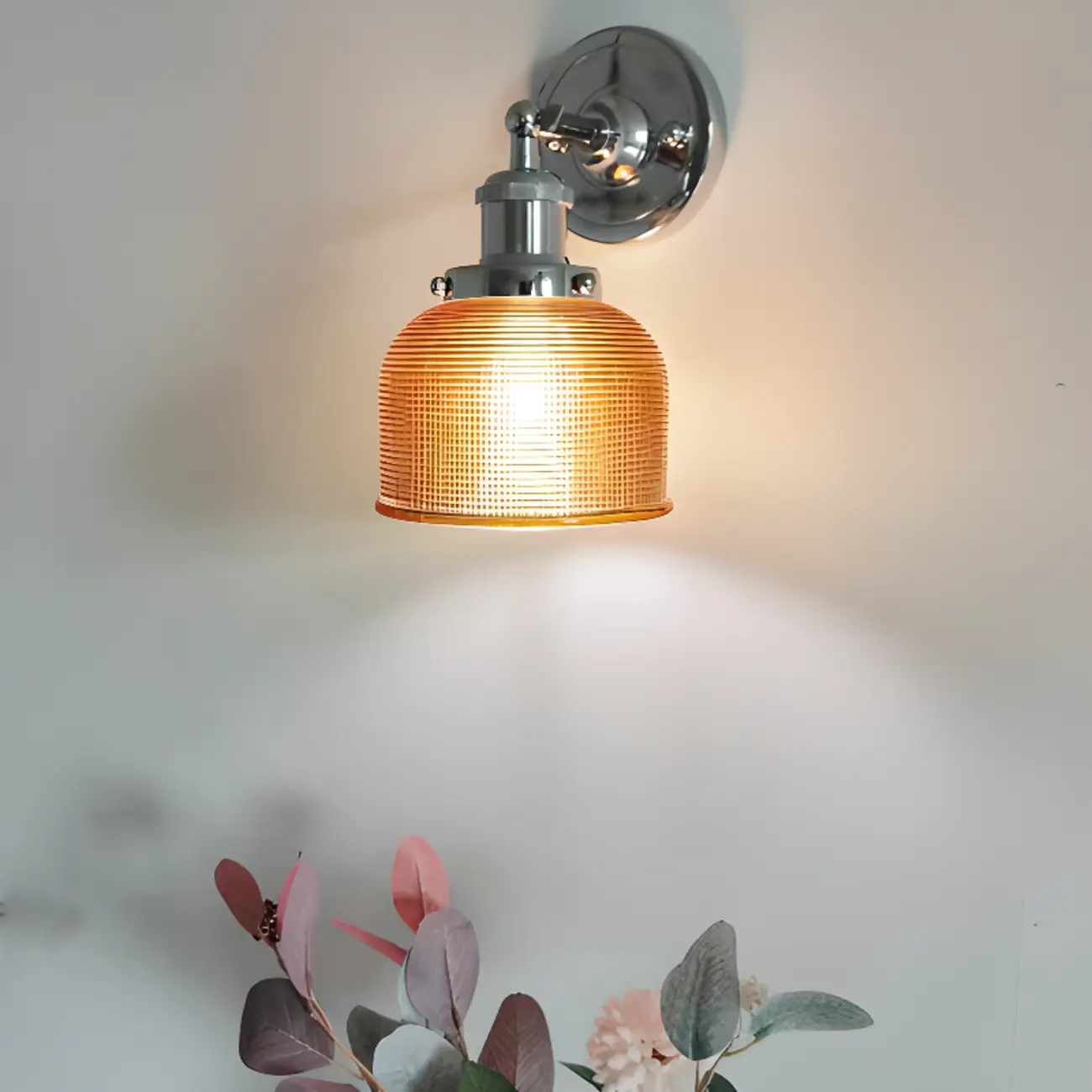 Modern Chrome Glass Wall Light for Bathroom Decor Image - 1 | homeyfad