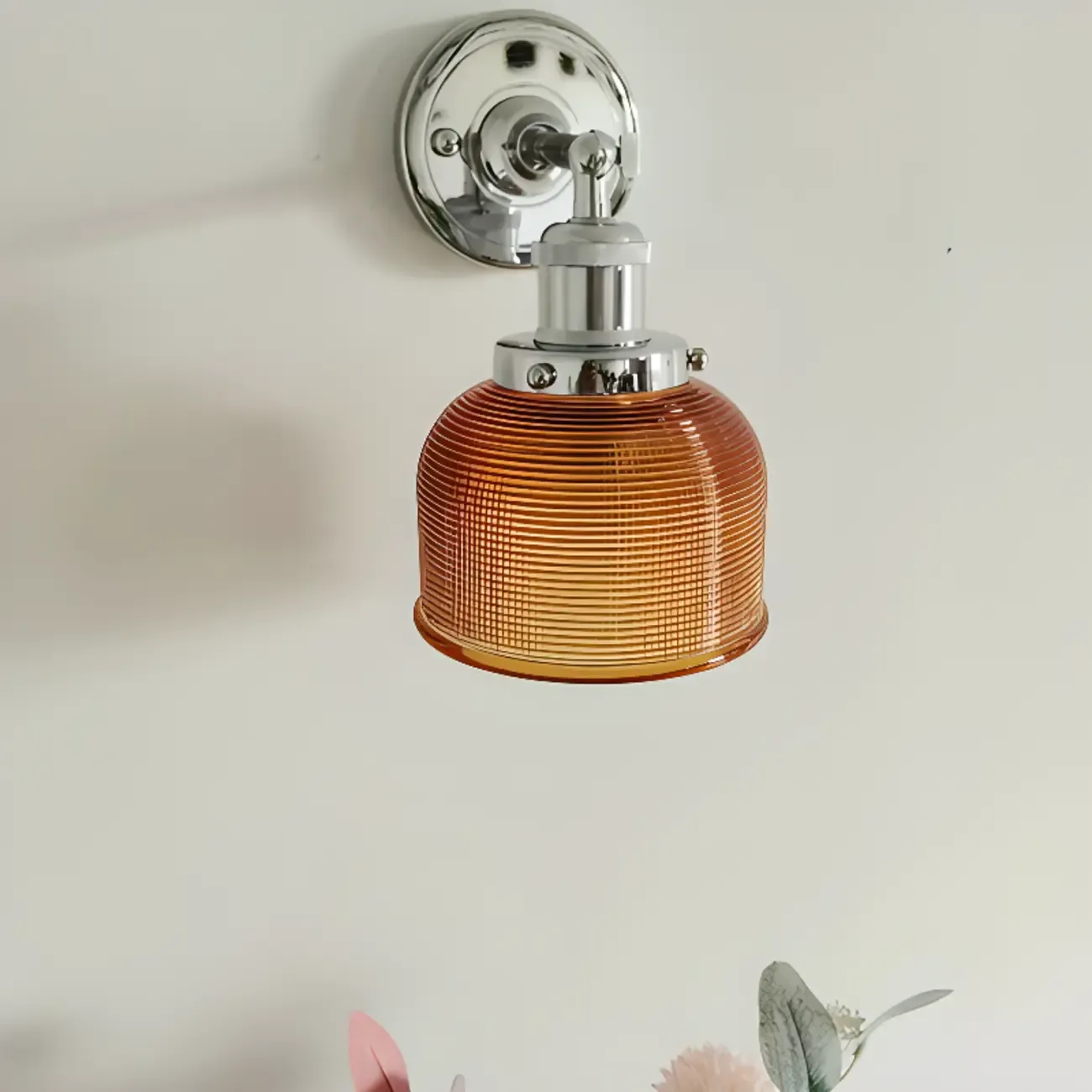 Modern Chrome Glass Wall Light for Bathroom Decor Image - 2