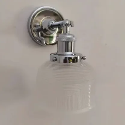Modern Chrome Glass Wall Light for Bathroom Decor Image - 6