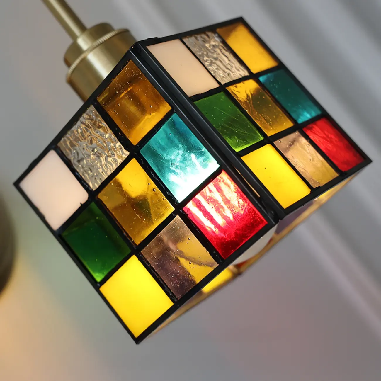 Vintage Stained Glass Wall Sconce in Colorful Design Image - 10