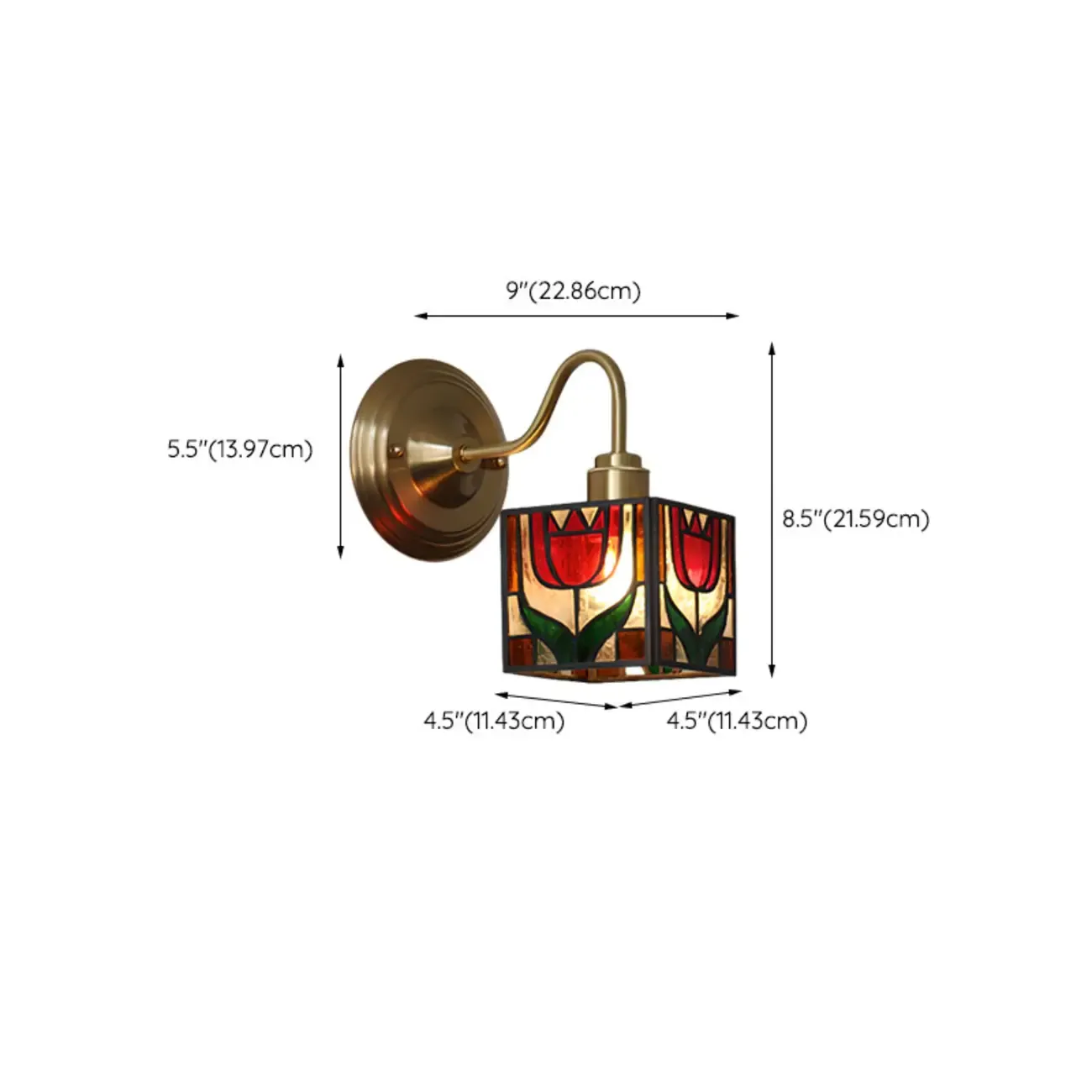 Vintage Stained Glass Wall Sconce in Colorful Design Image - 12