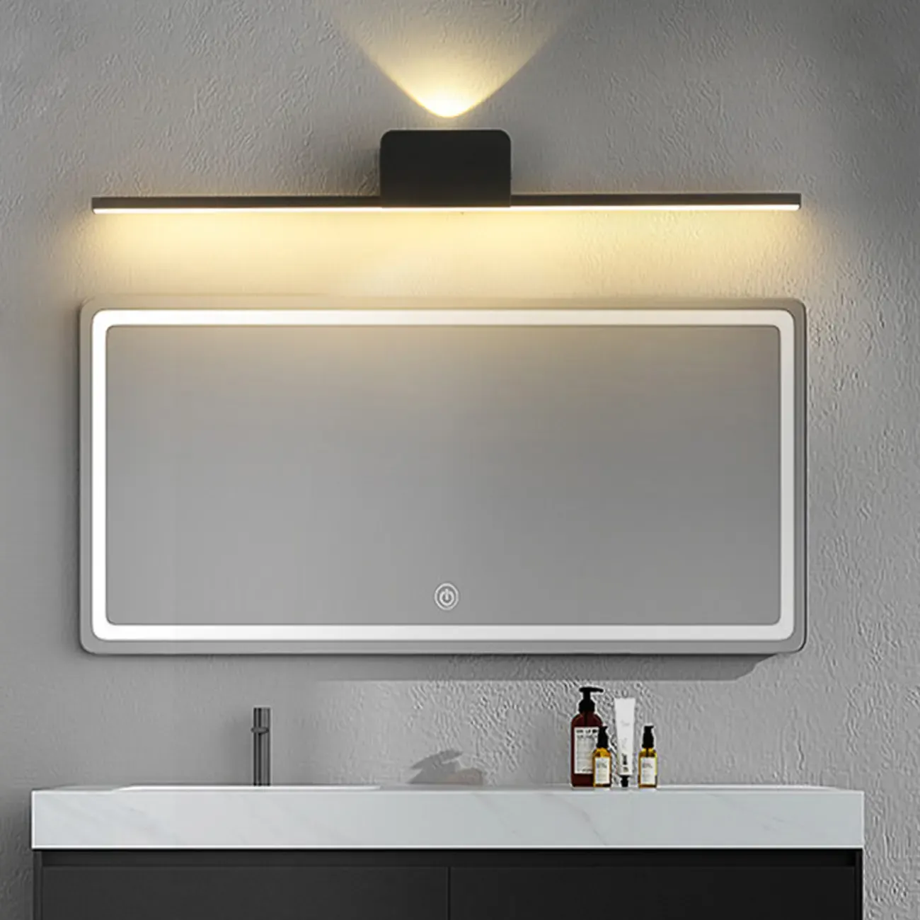 2-Light Black Cast Iron Vanity Lights for Bathroom Image - 20