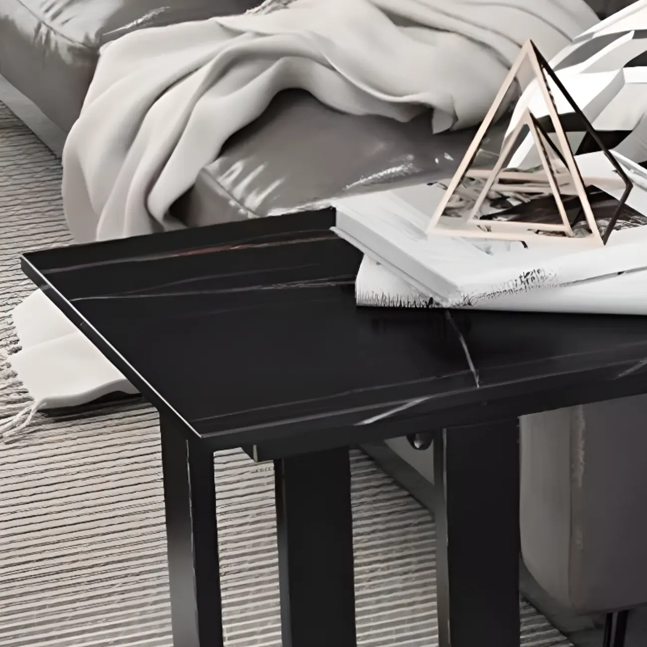 Scandinavian Slate Metal Rectangular Bar Tables Image - 7 | homeyfad