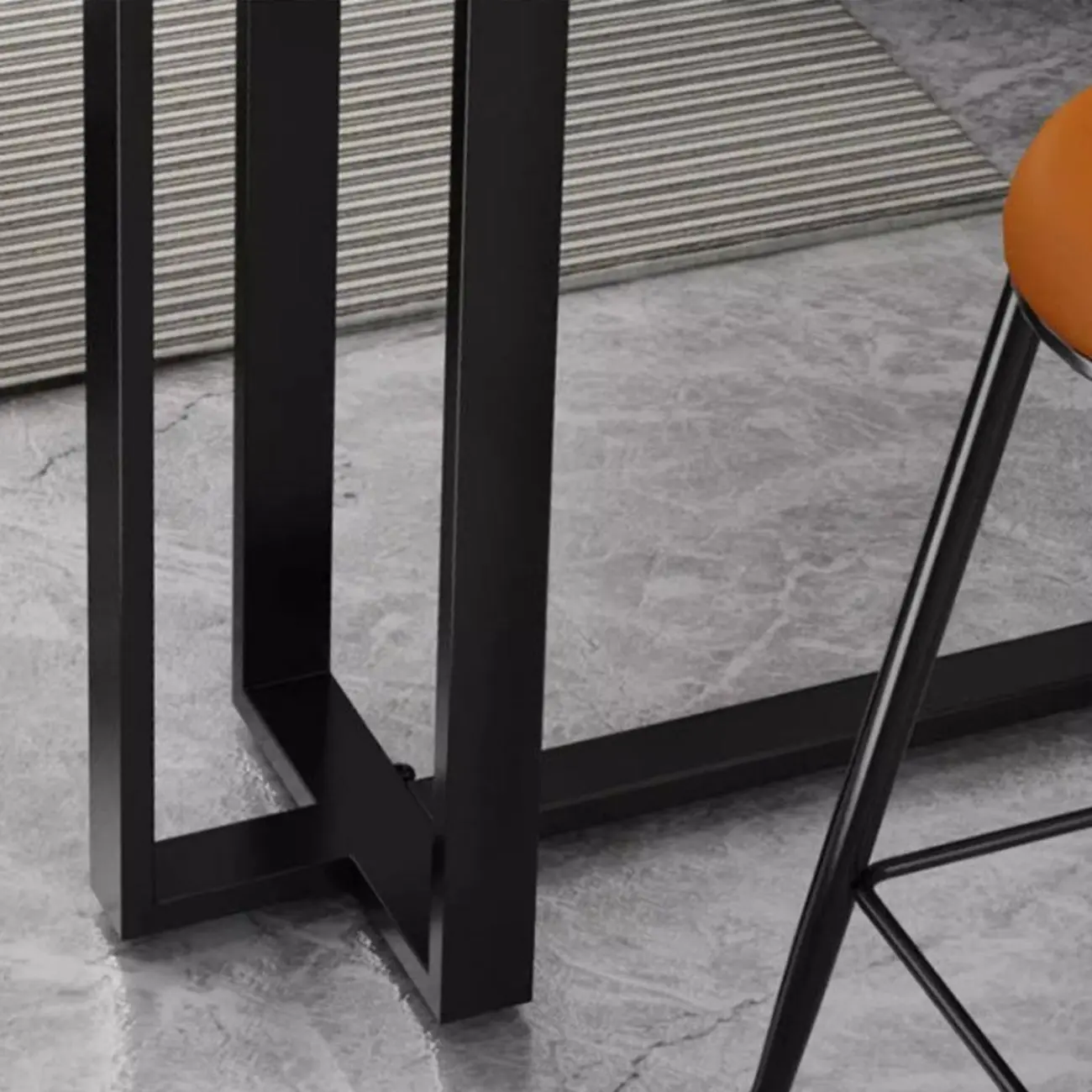 Scandinavian Slate Metal Rectangular Bar Tables Image - 8 | homeyfad