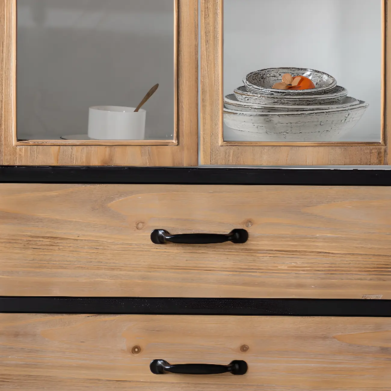 Rustic Wooden Freestanding Cabinet for Living Room Decor with Arch Shape | homeyfad