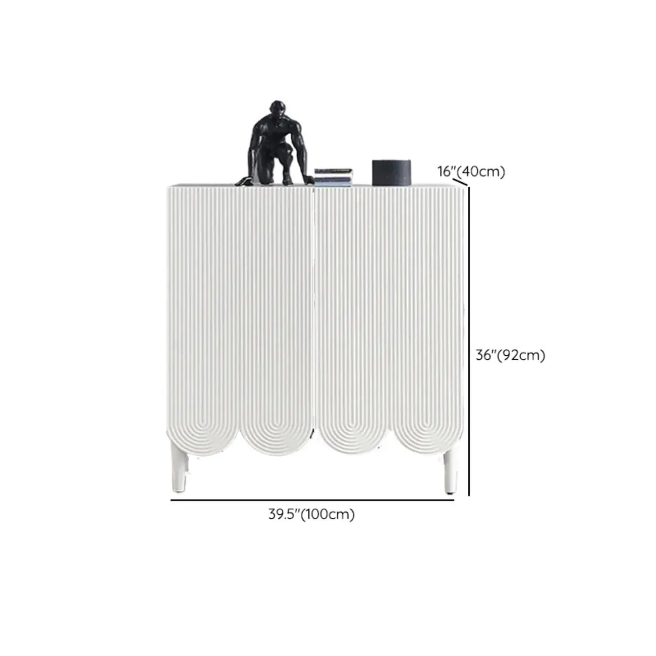 Modern Corrugated Wood Scalloped Adjustable Shelves Cabinet Image - 13 | homeyfad