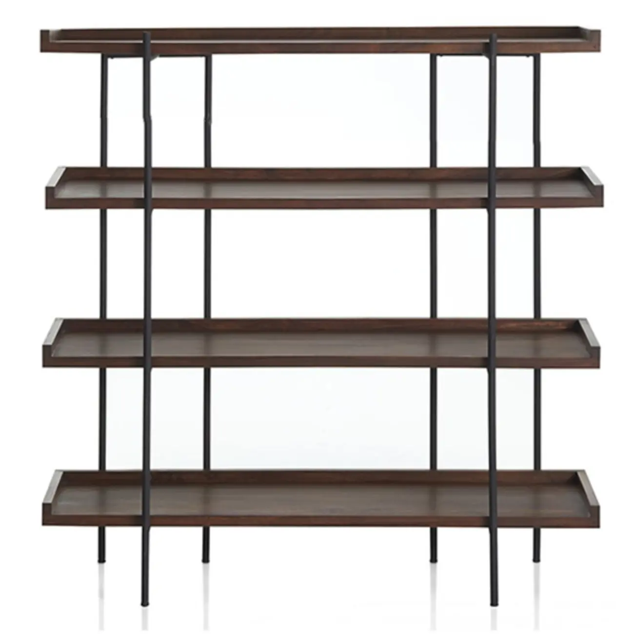Contemporary Iron Brown Multi-tier Wood Etagere Bookcase Image - 2 | homeyfad