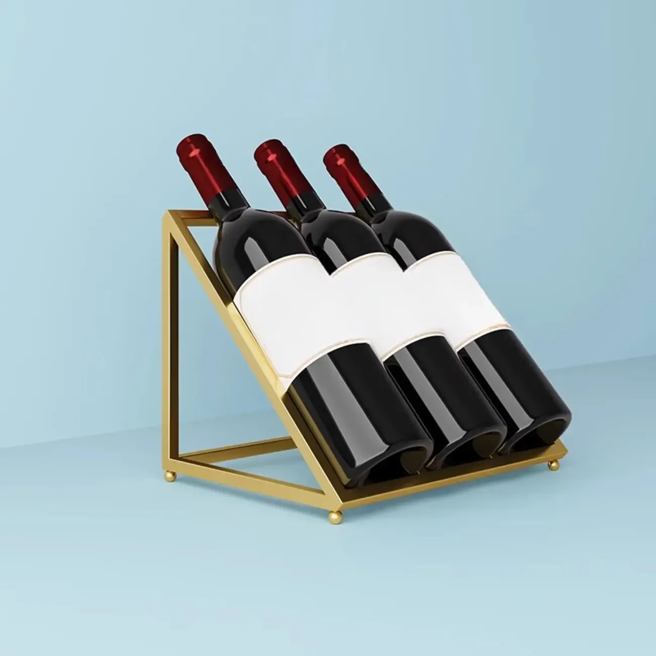 Modern Metal Wine Rack Slanted Holder Shelf for 7 Bottles Image - 5