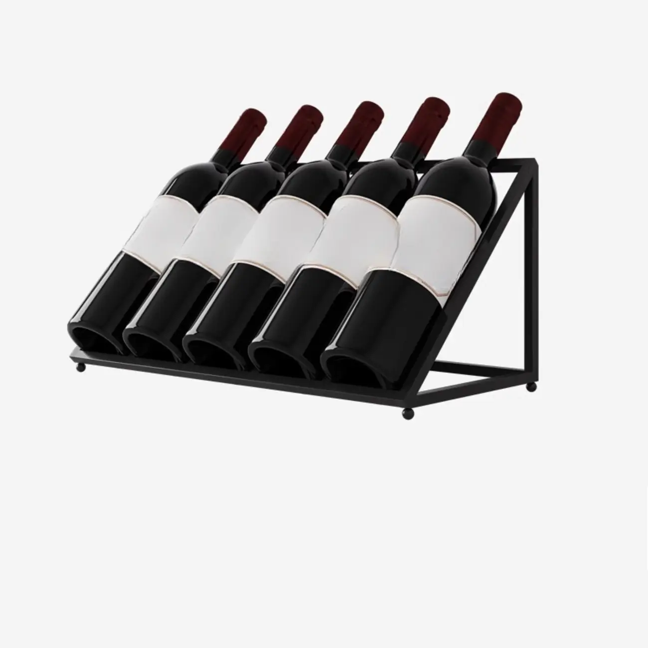 Modern Metal Wine Rack Slanted Holder Shelf for 7 Bottles Image - 6 | homeyfad