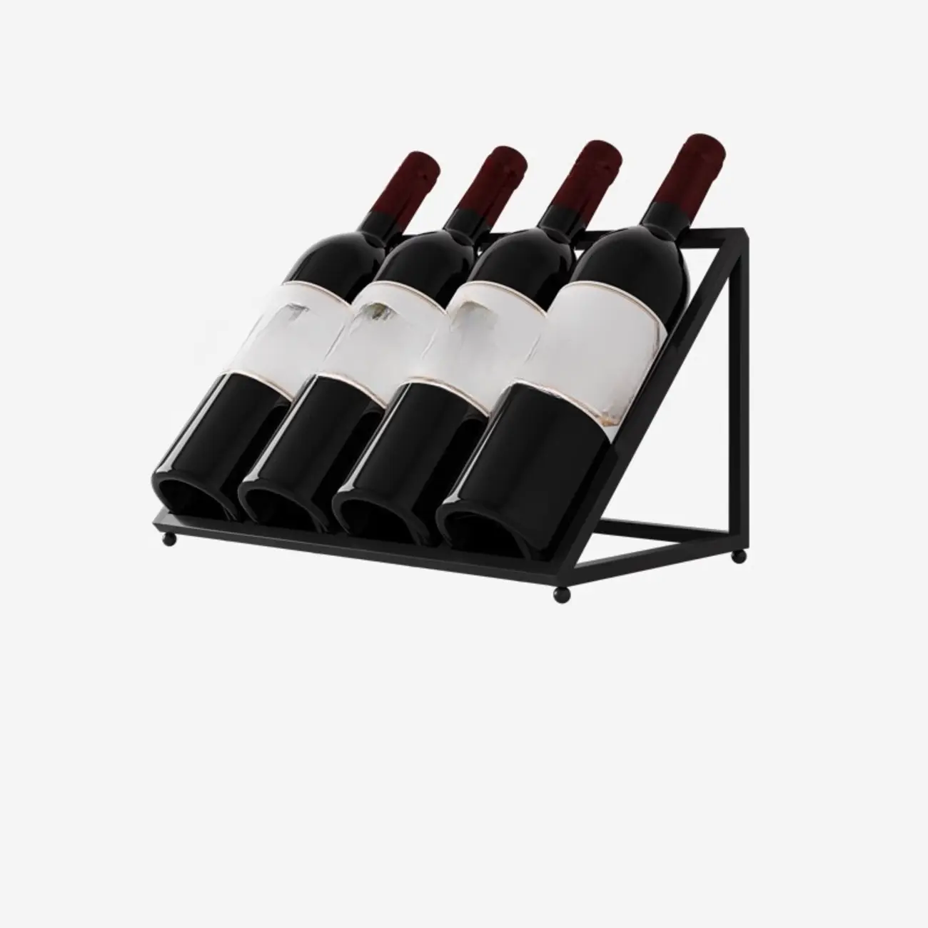 Modern Metal Wine Rack Slanted Holder Shelf for 7 Bottles Image - 7 | homeyfad