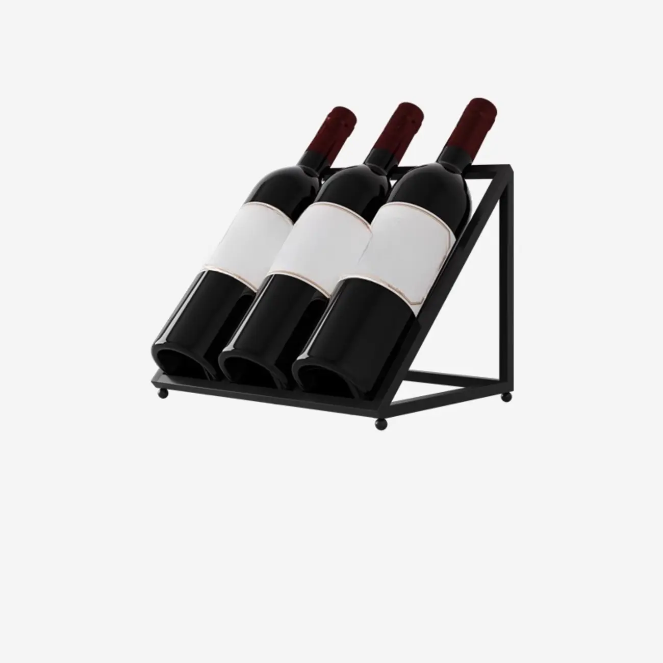 Modern Metal Wine Rack Slanted Holder Shelf for 7 Bottles Image - 9 | homeyfad