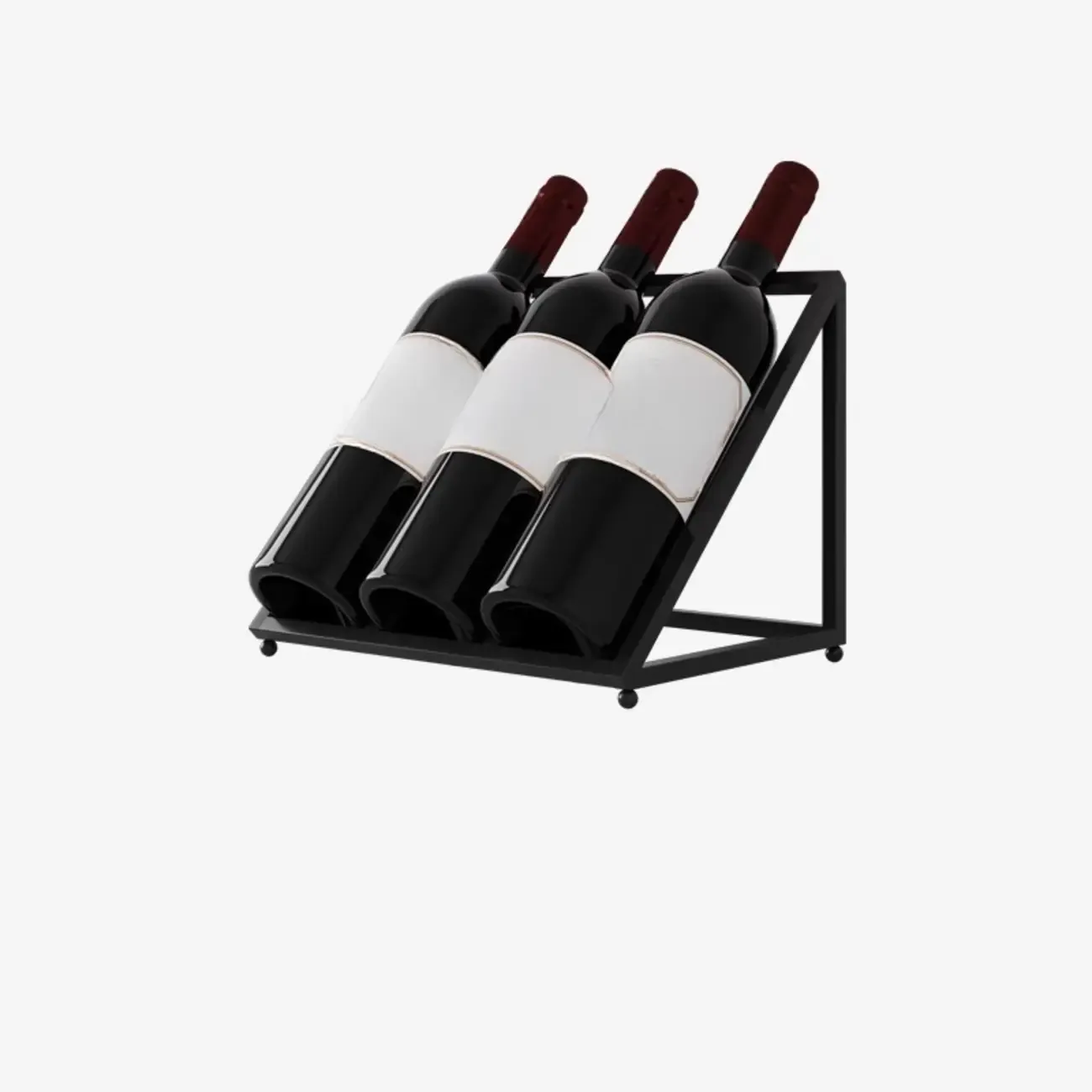 Modern Metal Wine Rack Slanted Holder Shelf for 7 Bottles Image - 9