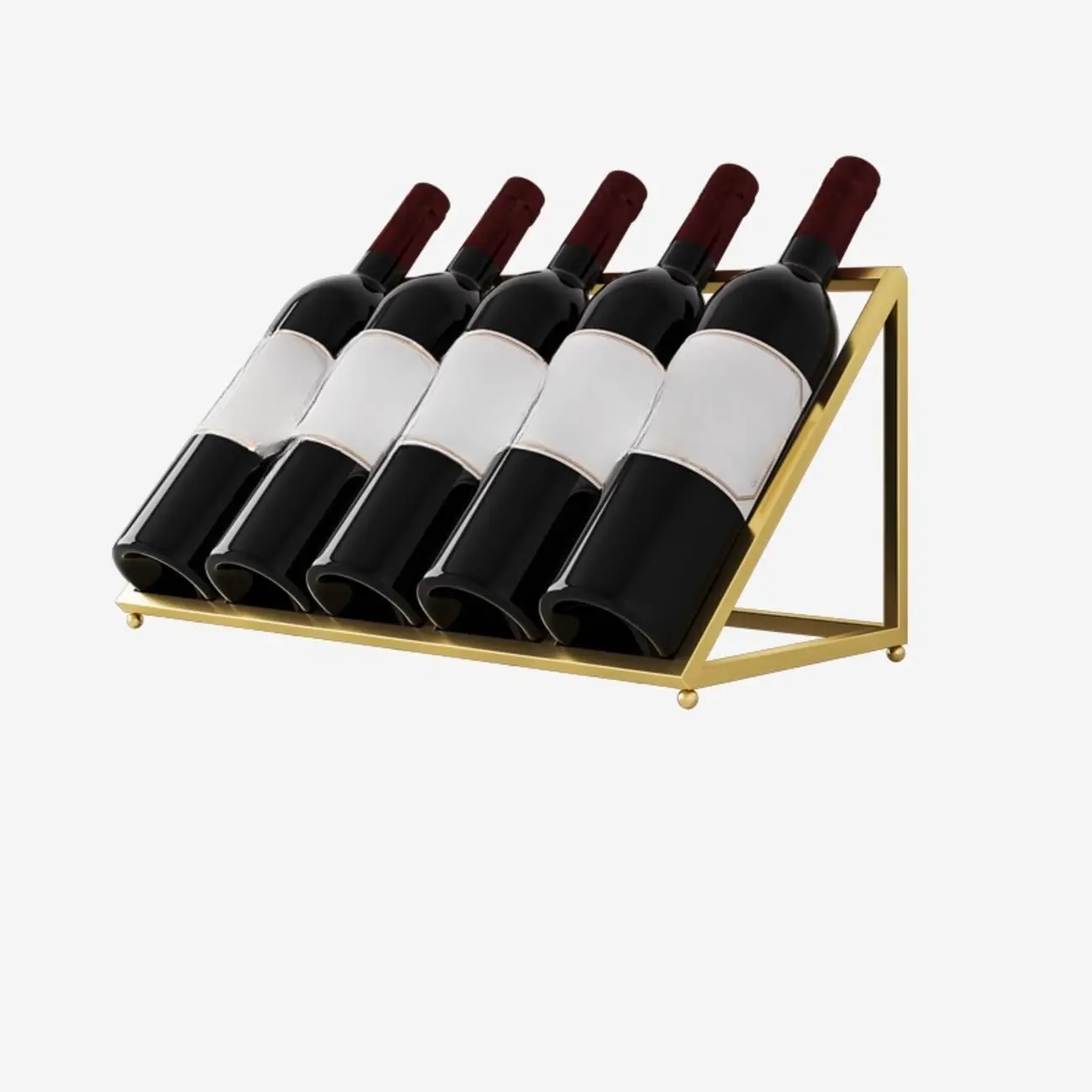 Modern Metal Wine Rack Slanted Holder Shelf for 7 Bottles Image - 15 | homeyfad