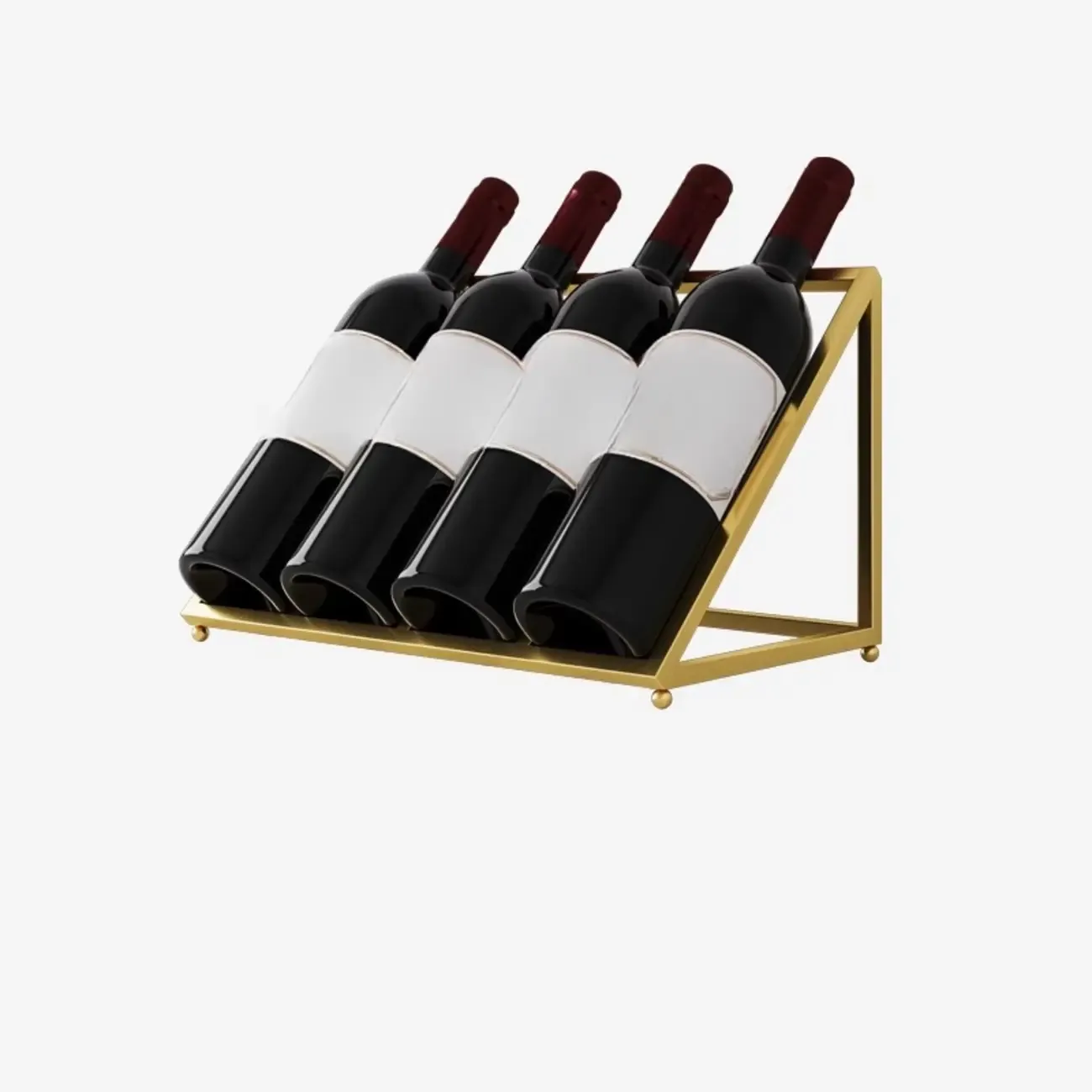 Modern Metal Wine Rack Slanted Holder Shelf for 7 Bottles Image - 16