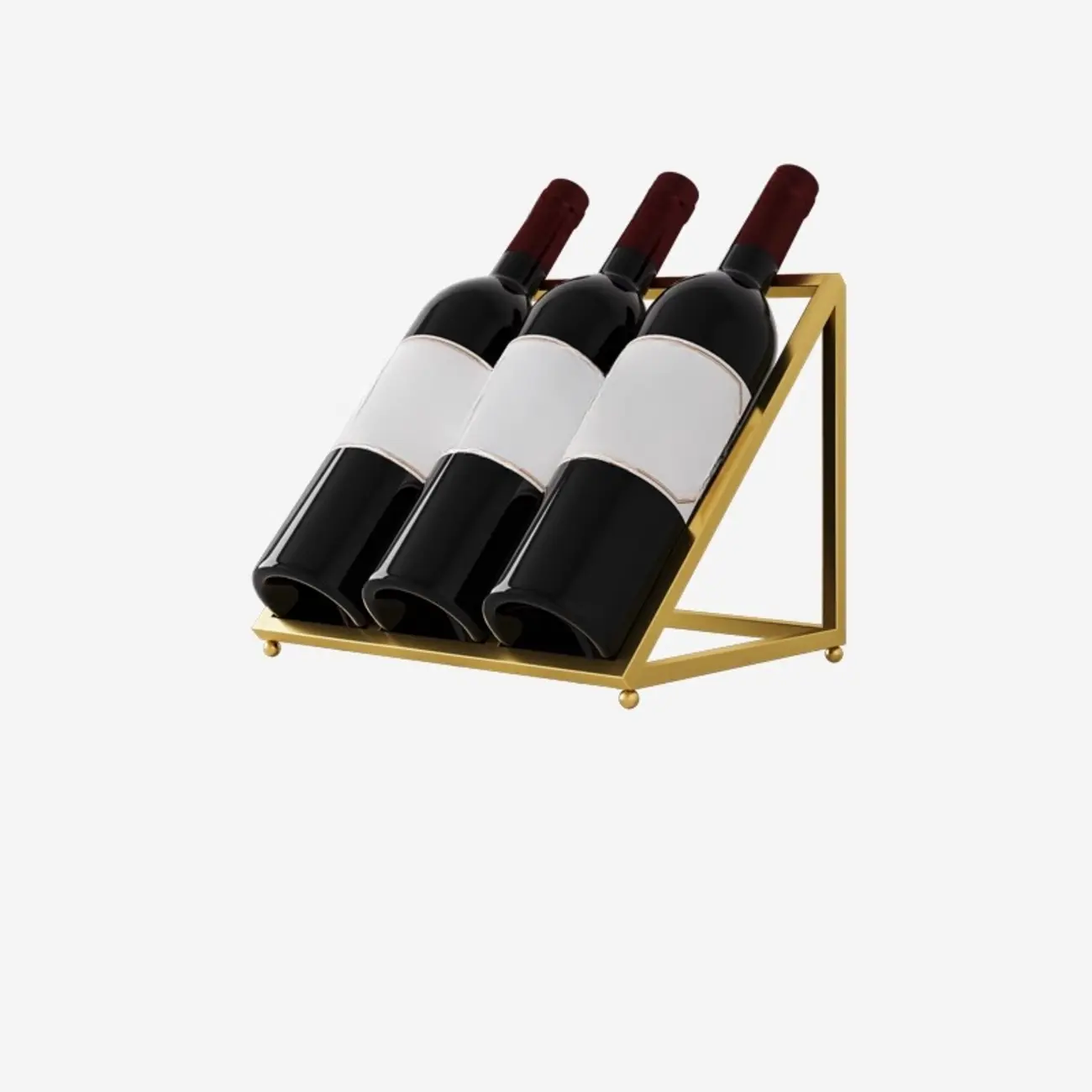 Modern Metal Wine Rack Slanted Holder Shelf for 7 Bottles Image - 17 | homeyfad