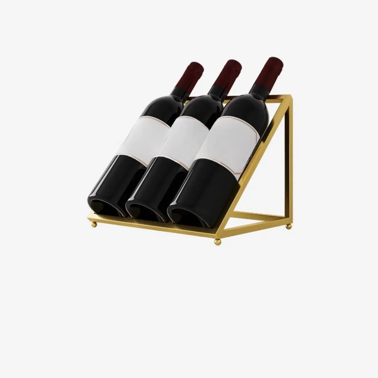 Modern Metal Wine Rack Slanted Holder Shelf for 7 Bottles Image - 17