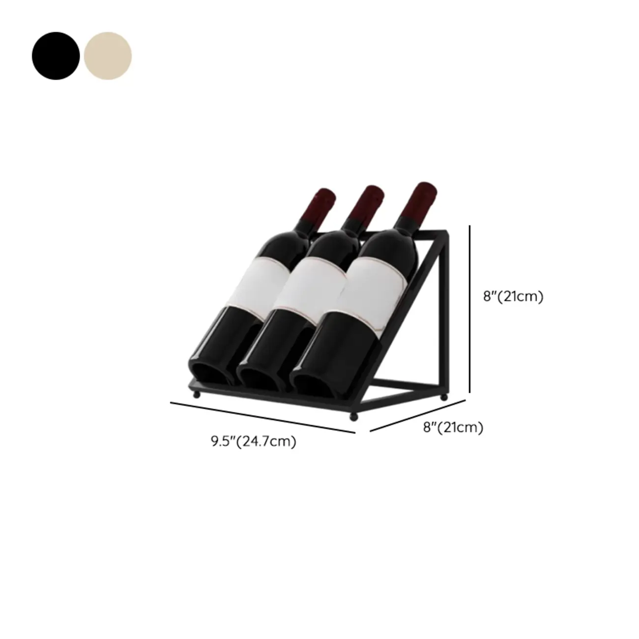Modern Metal Wine Rack Slanted Holder Shelf for 7 Bottles #size | homeyfad