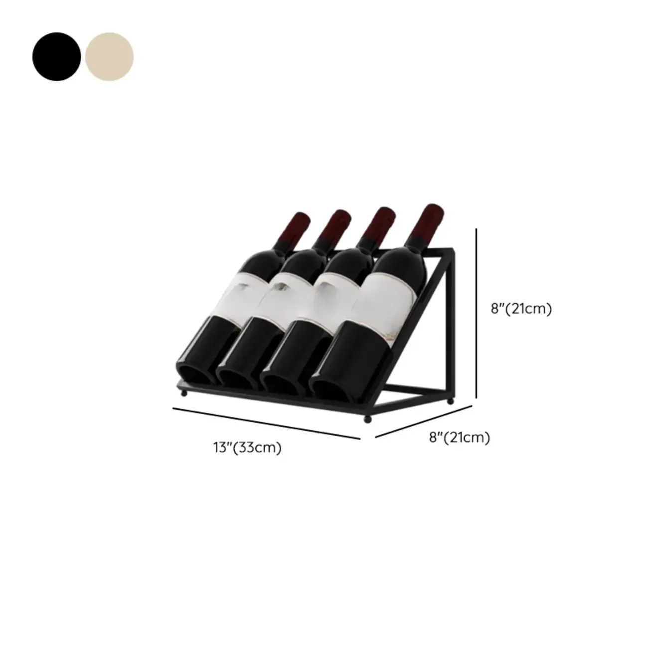 Modern Metal Wine Rack Slanted Holder Shelf for 7 Bottles Image - 19