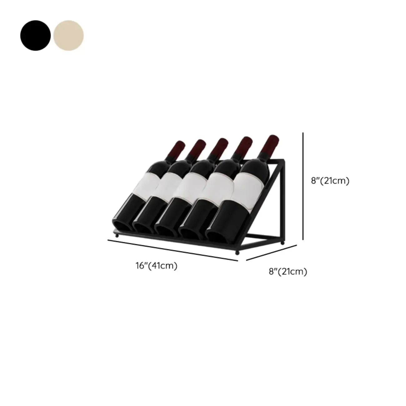 Modern Metal Wine Rack Slanted Holder Shelf for 7 Bottles Image - 20