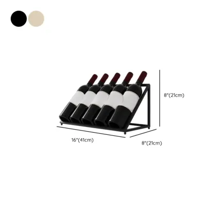 Modern Metal Wine Rack Slanted Holder Shelf for 7 Bottles Image - 20