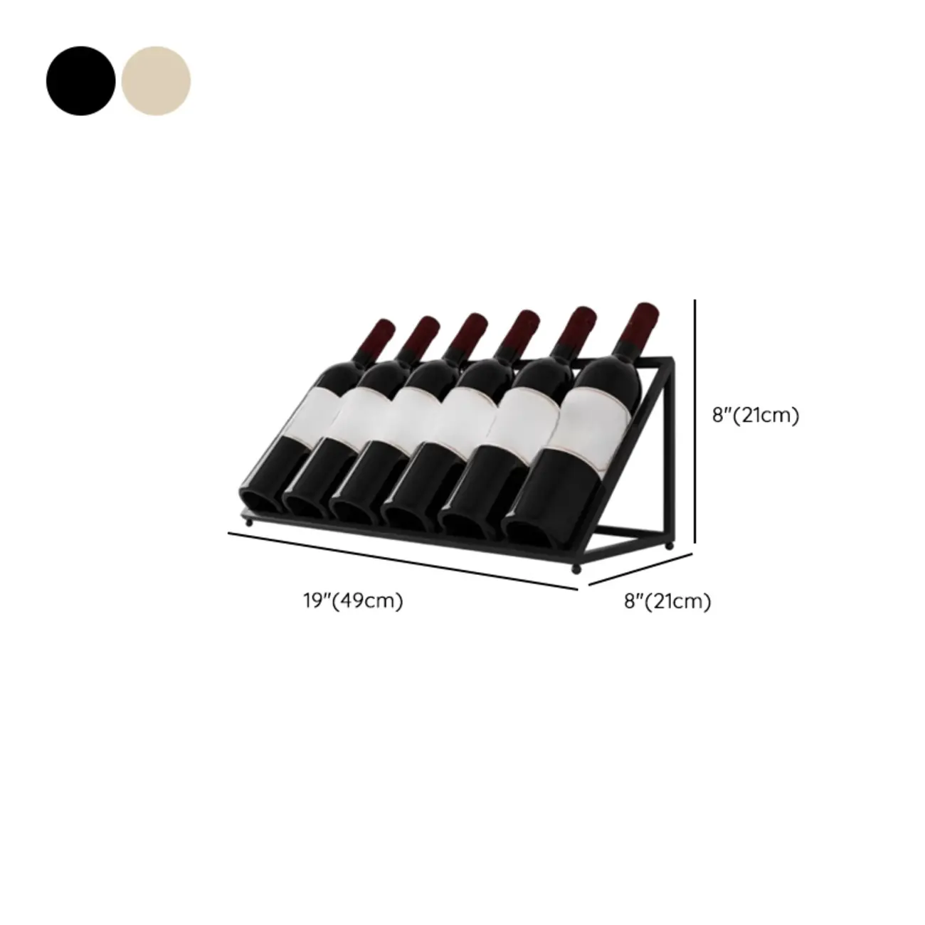 Modern Metal Wine Rack Slanted Holder Shelf for 7 Bottles Image - 21 | homeyfad