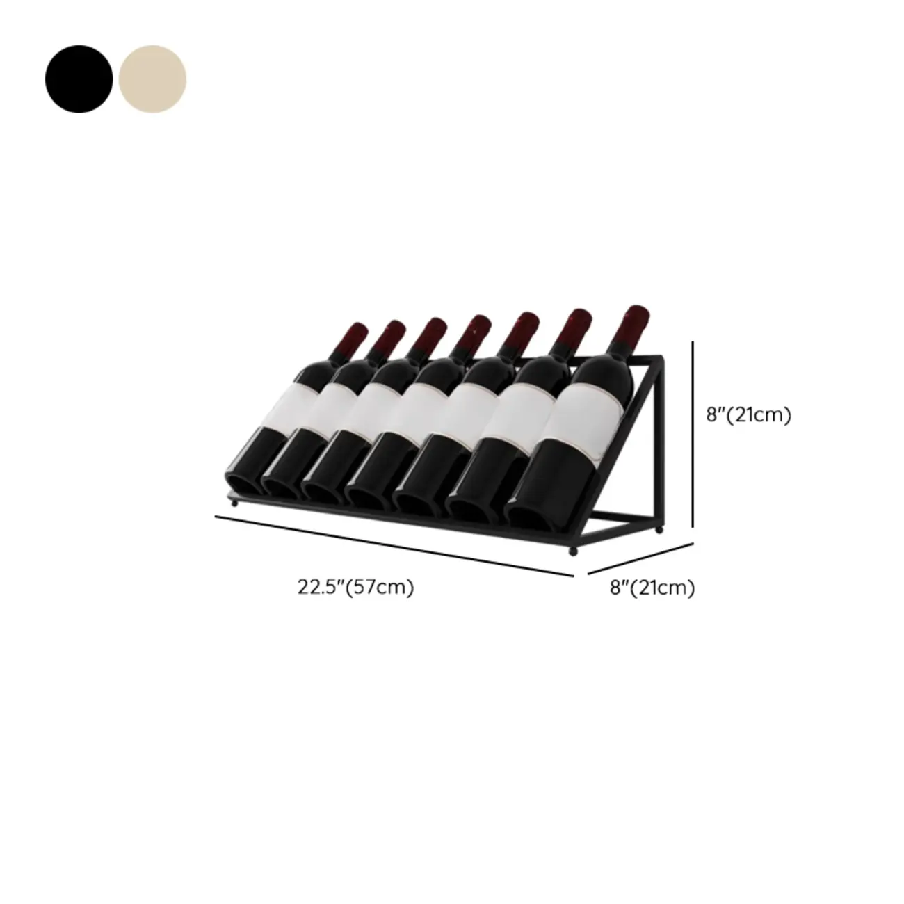 Modern Metal Wine Rack Slanted Holder Shelf for 7 Bottles Image - 22 | homeyfad