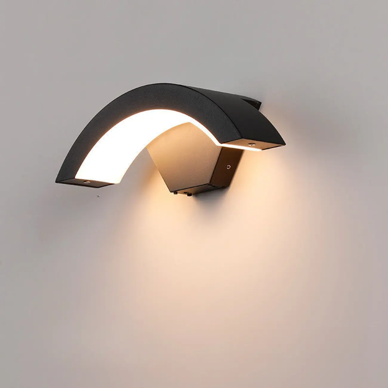 Outdoor Arc Wall Sconce with White Down Shade, Led Light, Hardwired, Polymethyl Methacrylate (pmma) Material Image - 7 | homeyfad