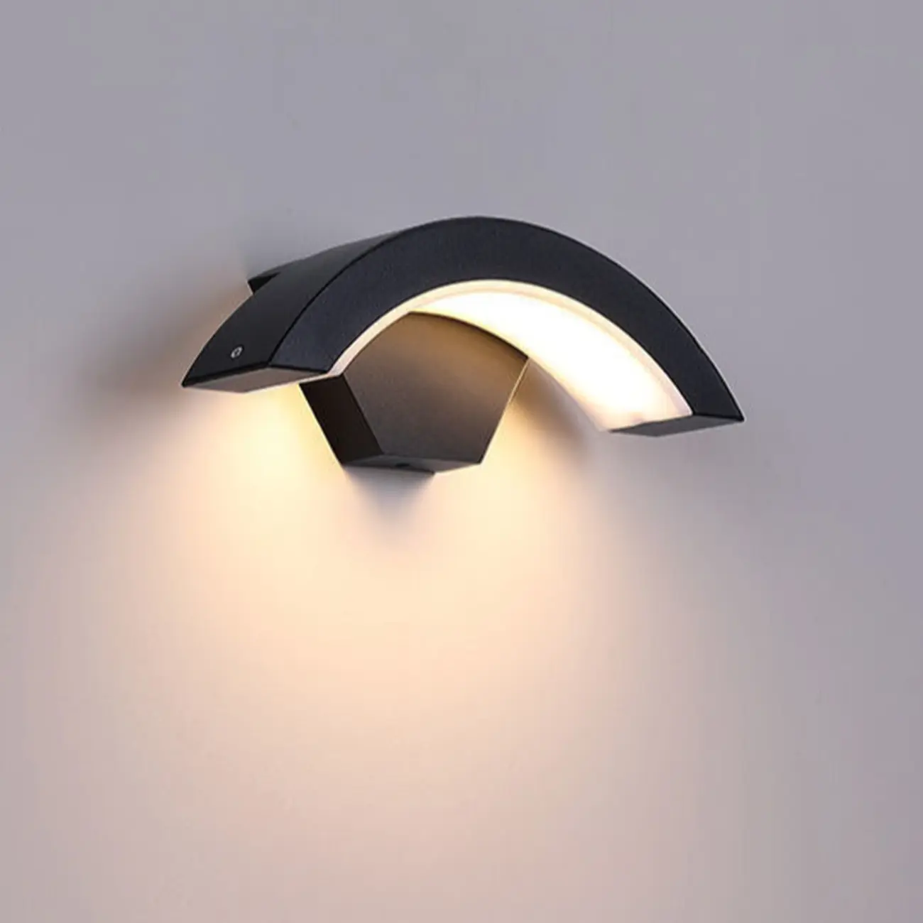 Outdoor Arc Wall Sconce with White Down Shade, Led Light, Hardwired, Polymethyl Methacrylate (pmma) Material Image - 9 | homeyfad