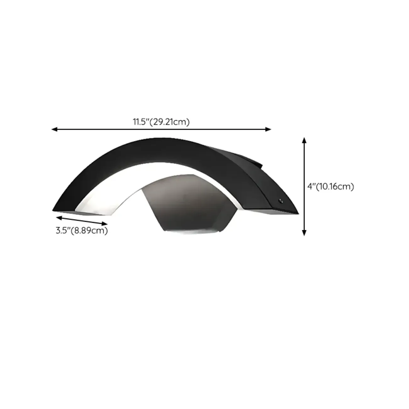 Outdoor Arc Wall Sconce with White Down Shade, Led Light, Hardwired, Polymethyl Methacrylate (pmma) Material Image - 15