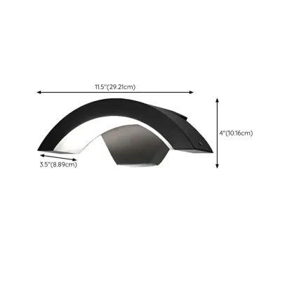 Outdoor Arc Wall Sconce with White Down Shade, Led Light, Hardwired, Polymethyl Methacrylate (pmma) Material Image - 15