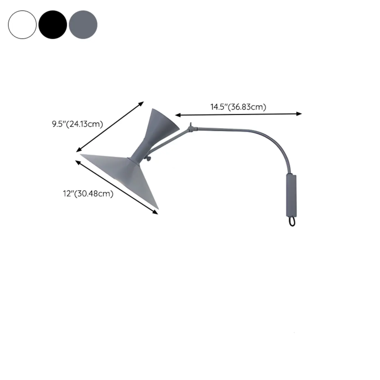 Modern Minimalist Swing Arm Wall Light with Adjustable Angle #size