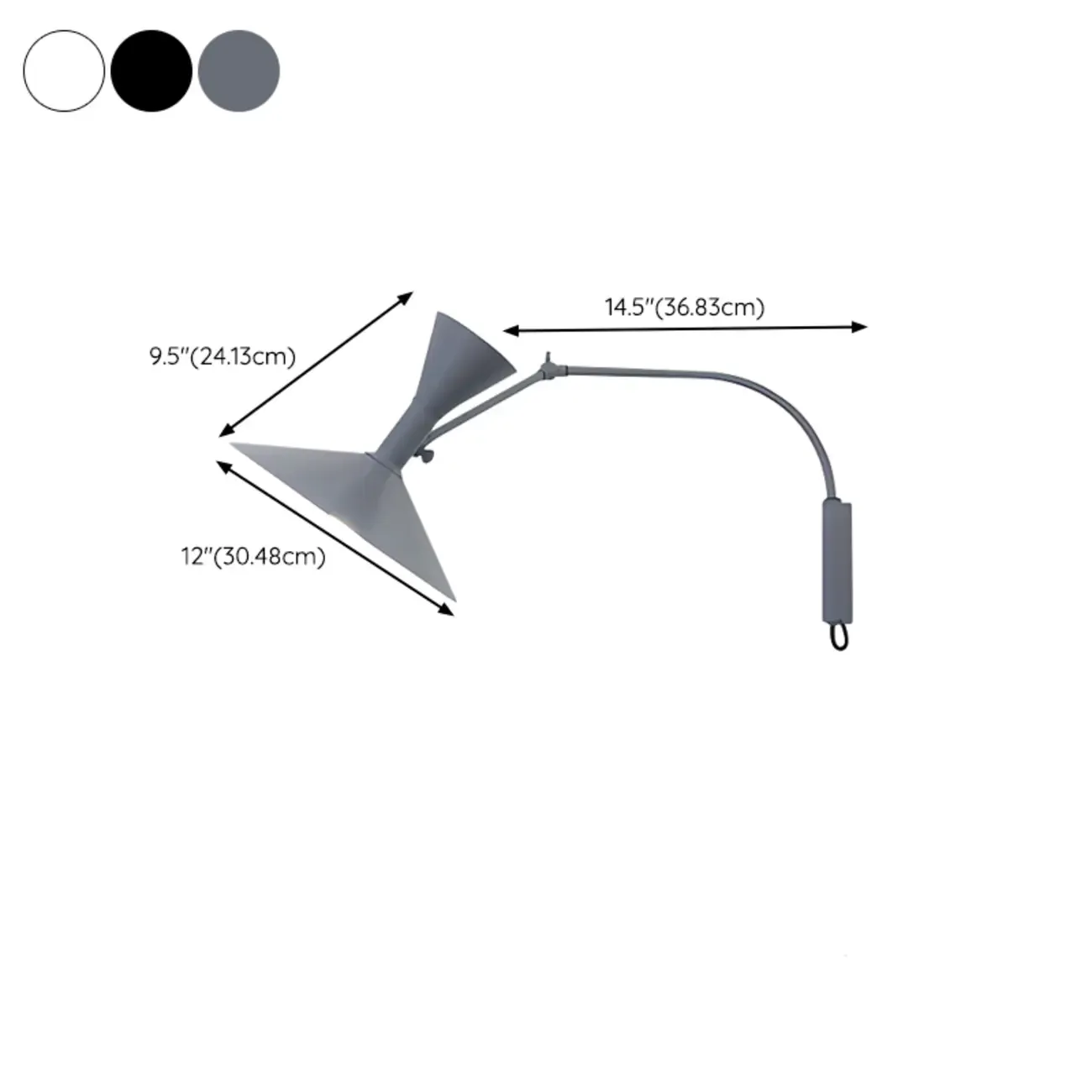 Modern Adjustable Cone Wall Light for Living Room #size