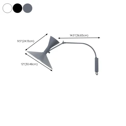 Modern Adjustable Cone Wall Light for Living Room #size