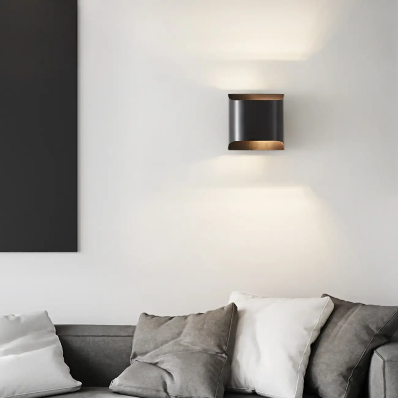 2-Light Copper LED Wall Lamp in Gold/Black Finish Image - 4