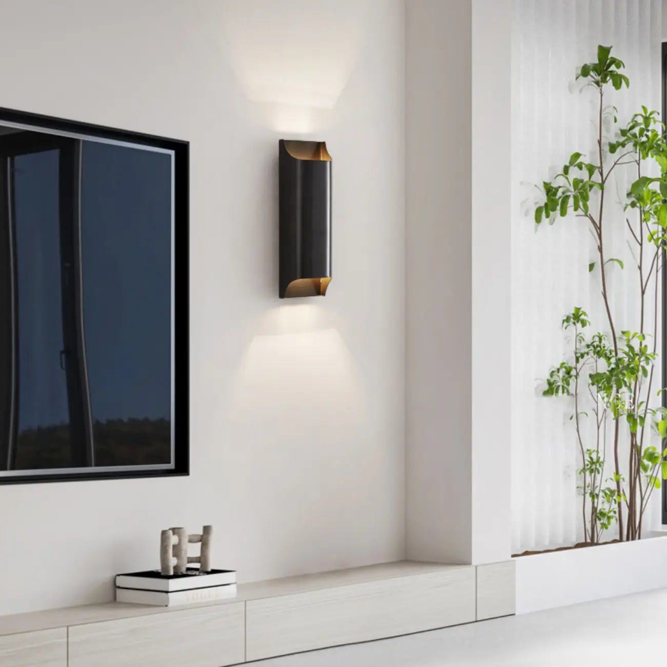 2-Light Copper LED Wall Lamp in Gold/Black Finish Image - 8 | homeyfad