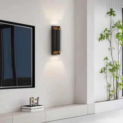 2-Light Copper LED Wall Lamp in Gold/Black Finish Image - 8