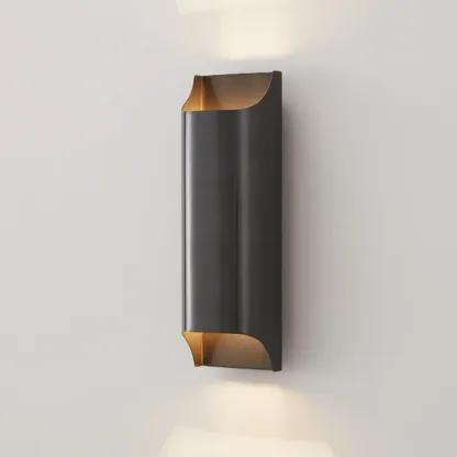 2-Light Copper LED Wall Lamp in Gold/Black Finish Image - 2
